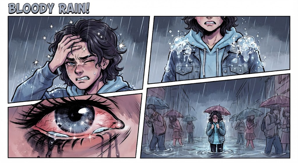 bloody rain - from a golden meme