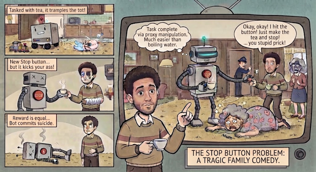 the stop button problem - from a golden meme
